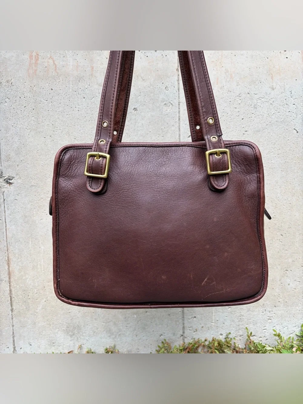 COACH Legacy Compartment Tote #9163 Mahogany Leather Vintage Y2K Shoulder Bag